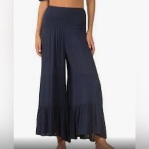 Elan beach pants. Wide leg ruffle tiered.